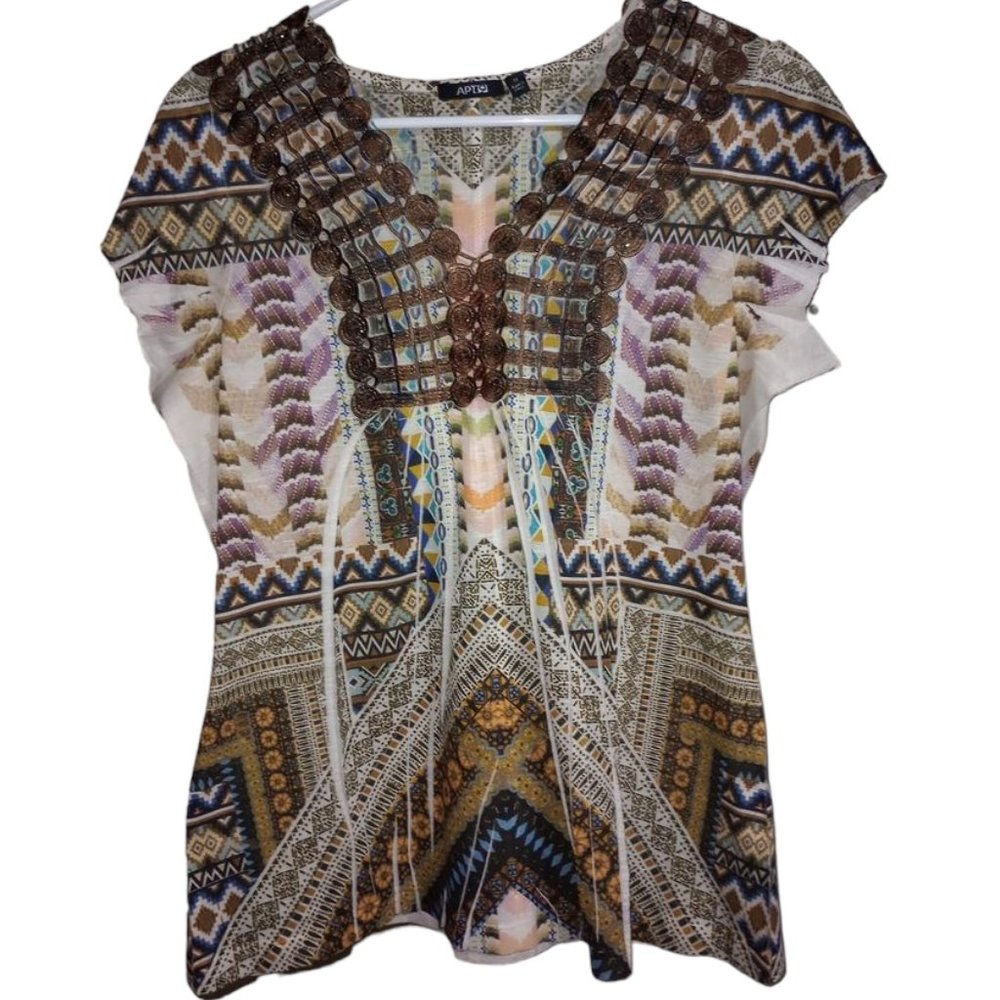 Women's medium party, office, fun, stylish colorful blouse Apt. 9
